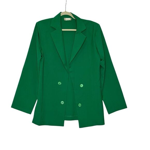 Altar’d State Green Long Double Breasted Open Blazer | M - Picture 1 of 7
